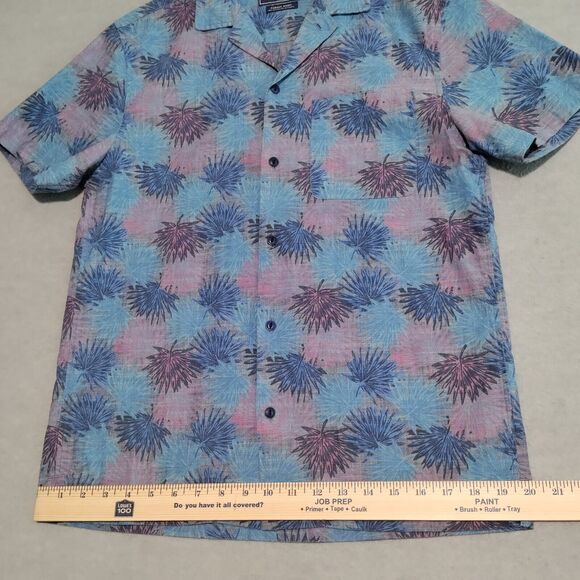 Vineyard Vines Tropical Leaf Print Short Sleeve Cabana Shirt Blue Men’s Size XS - Picture 8 of 13